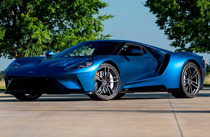 This 2017 Ford GT originally commissioned by actor and pro-wrestler John Cena is set to cross a Mecum auction block next month -- less than two months after it was sold for $1,540,000 at a Monterey Car Week auction. | Mecum photo