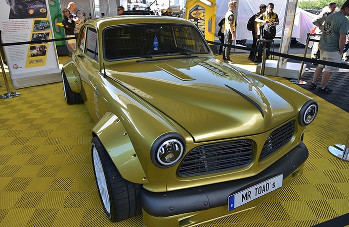 The Jeff Allen-designed V06 -- a mashed-up Volvo Amazon and Chevrolet Corvette Grand Sport -- turned a good amount of heads at the 2018 SEMA Show in Las Vegas. | Shell photo