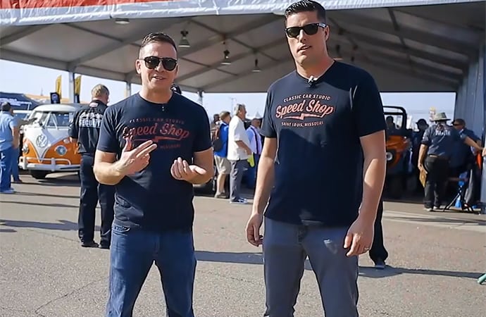 Noah Alexander and Charles Crews from Classic Car Studio walked through Barrett-Jackson Scottsdale to show off their top picks. | Screenshot