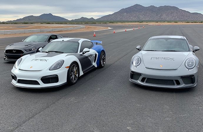 Cars await their drivers at the newly built Apex Motor Club near Phoenix, the nation's newest motorsports country club. | Carter Nacke photo