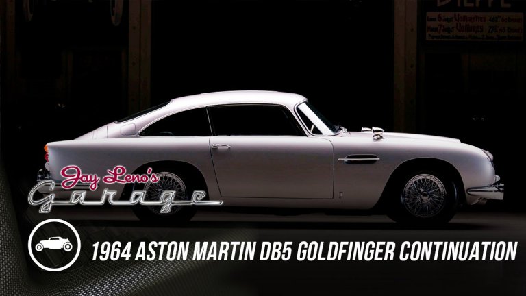 Jay Leno plays James Bond for a day with “Goldfinger” DB5 continuation car