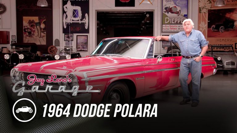 Jay Leno drives a Dodge Polara, one of the earliest muscle cars