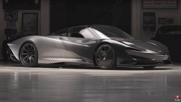 Jay Leno checks out a unique McLaren Speedtail